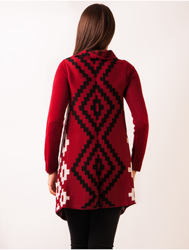 Cardigan Dama Cu Romburi Grena